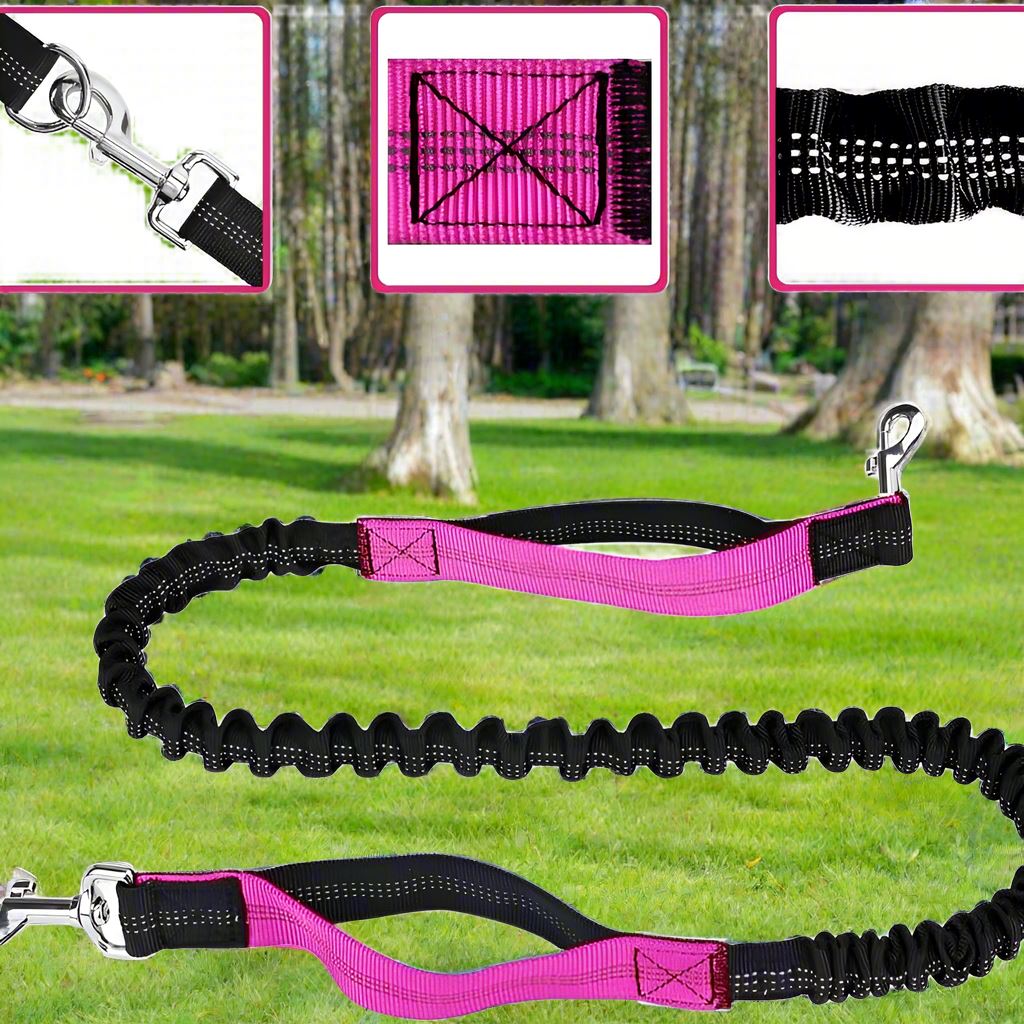Laisse Chien - HandFreeDogLeash™ - Rose - Mon chien confortable