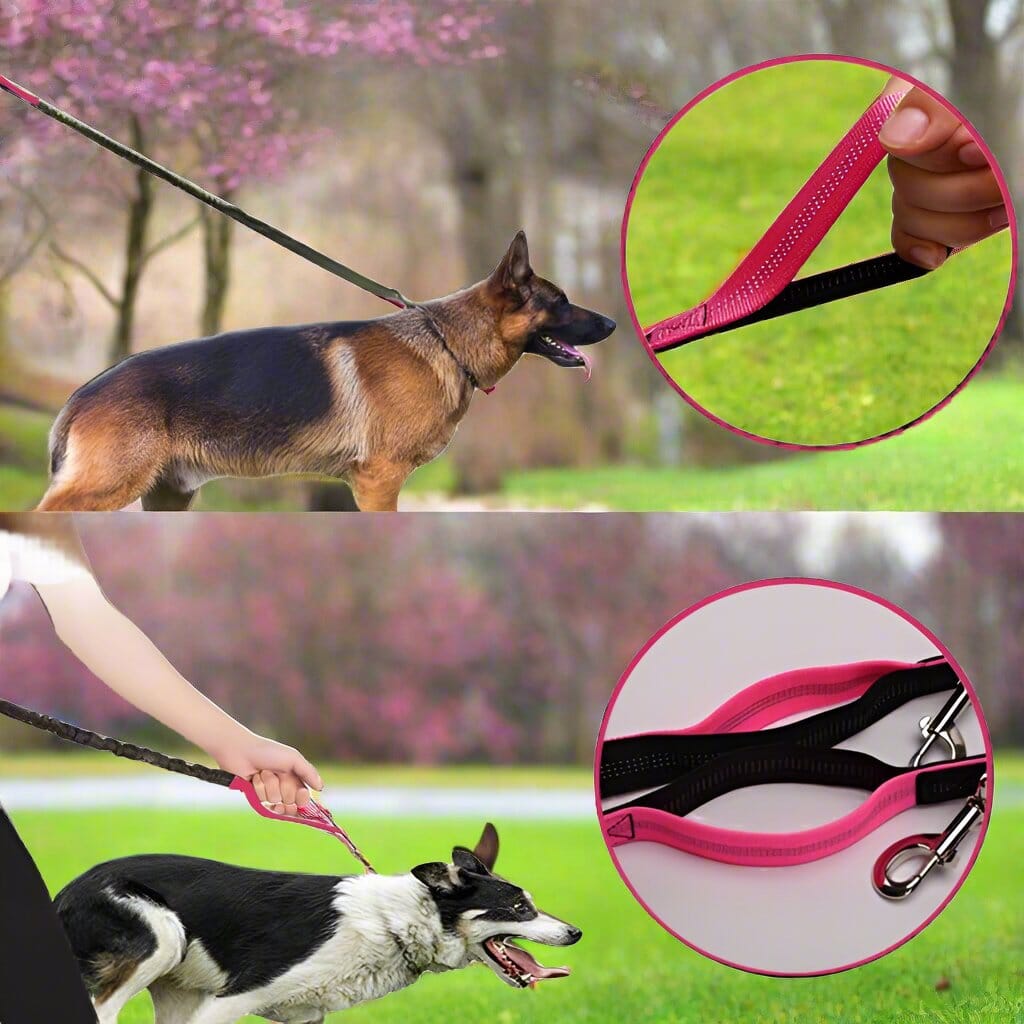 Laisse Chien - HandFreeDogLeash™ - Rose - Mon chien confortable