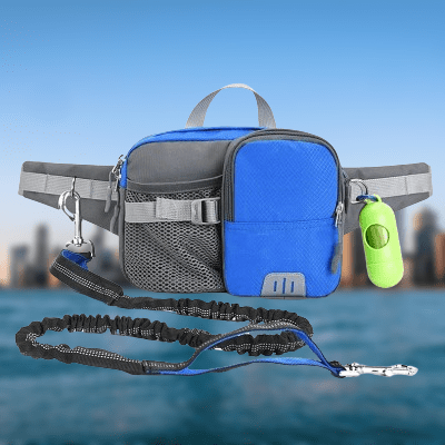 Laisse de chien - WaistBag™ - Bleu - Mon chien confortable