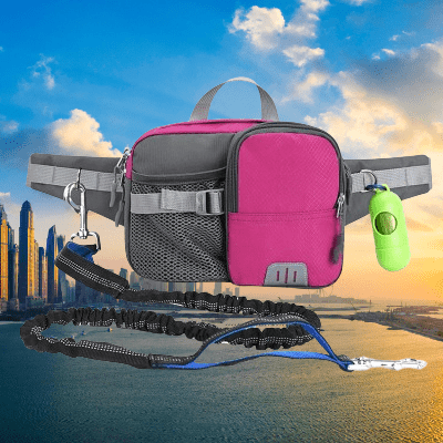 Laisse de chien - WaistBag™ - Rose - Mon chien confortable